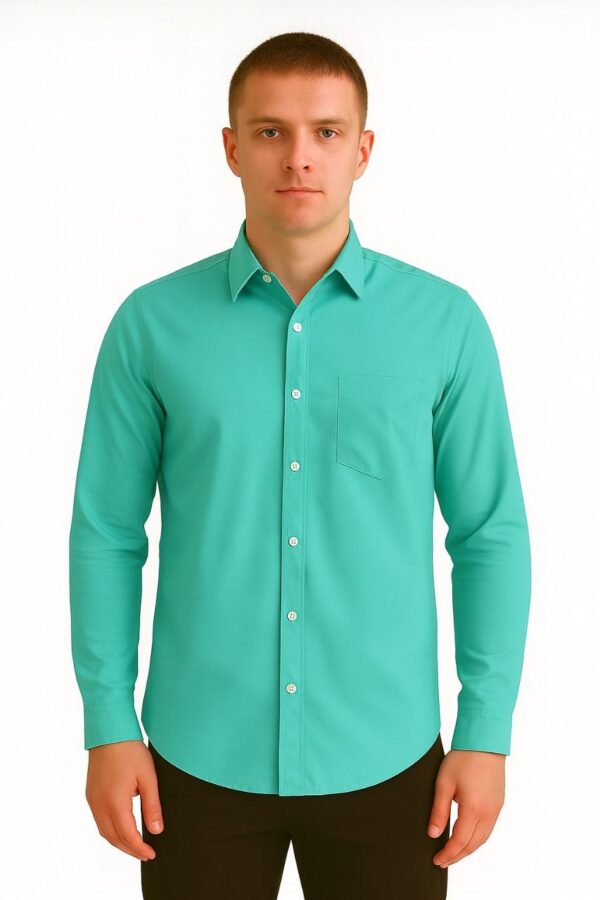 Men’s Solid Aqua Green Formal Shirt