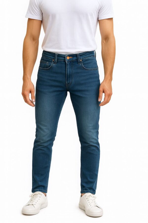 Men’s Slim Fit Denim Jeans – Mid Blue Stretchable