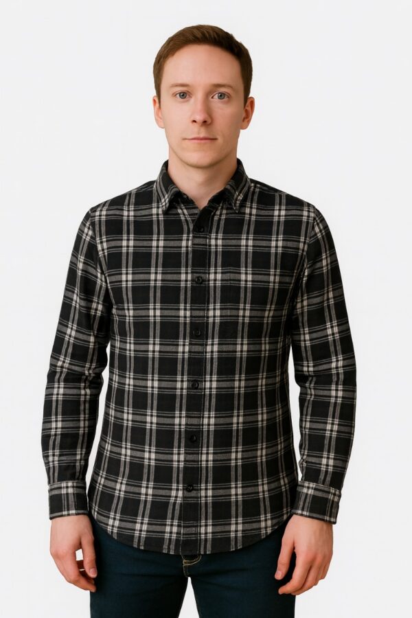 lack & White Checked Cotton Shirt