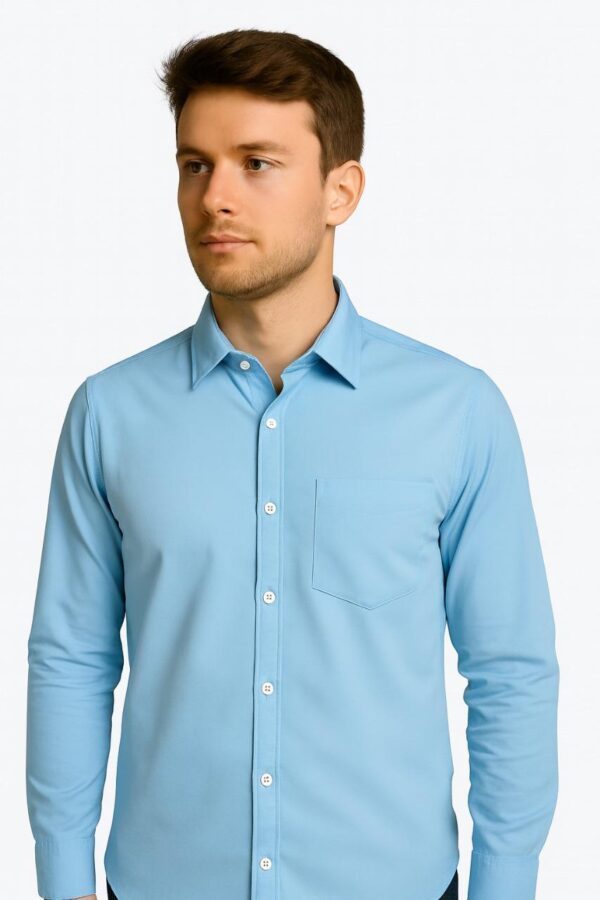 Men’s Sky Blue Formal Cotton Shirt
